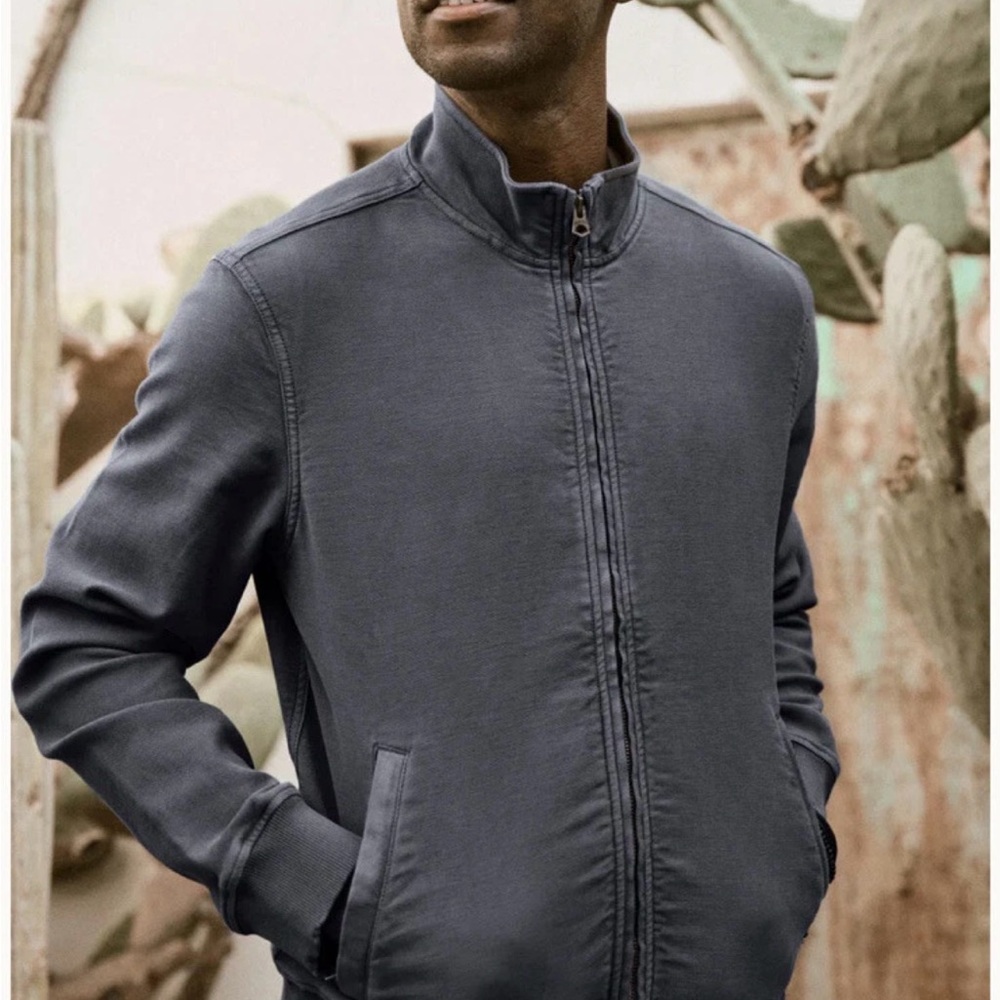 🆕Faherty Stretch Terry Tanker Jacket - Men's Lightweight Zip Shirt Jacket - Picture 2 of 8